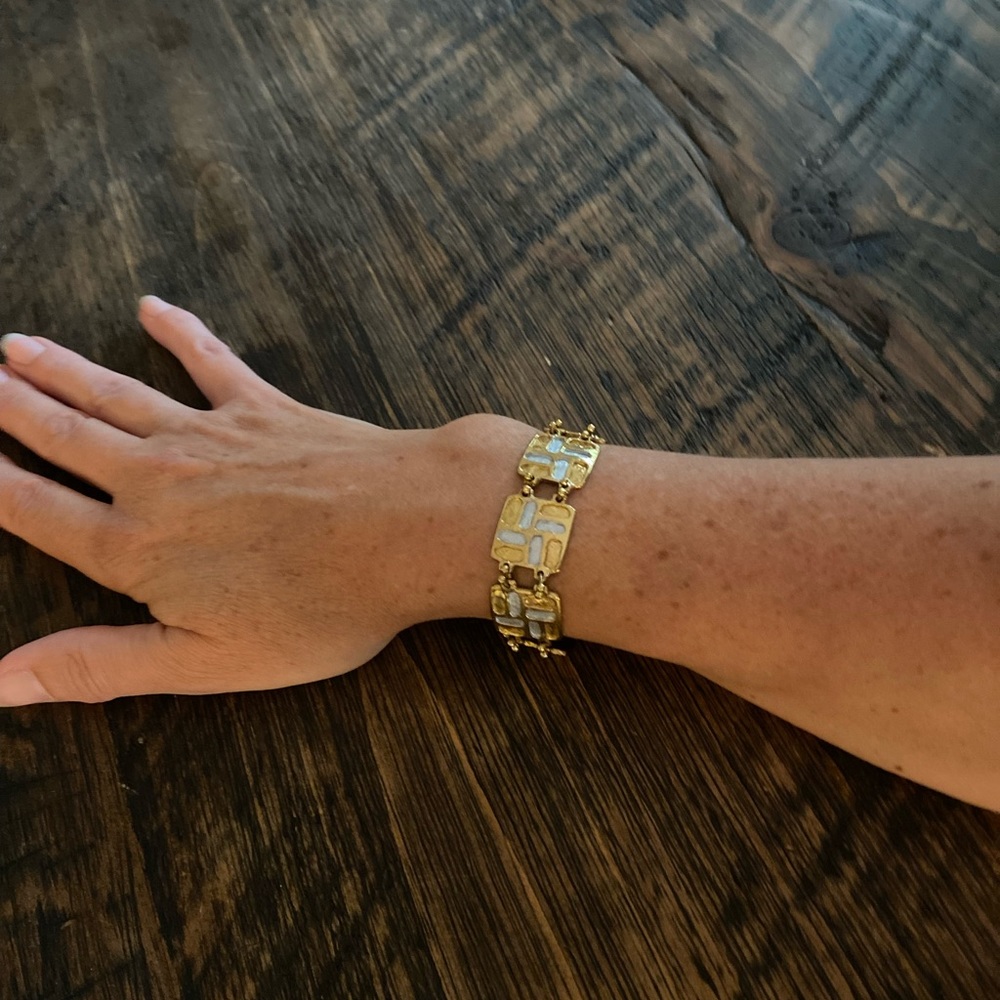 Art Deco Bracelet Rectangular Block Pattern - image 3